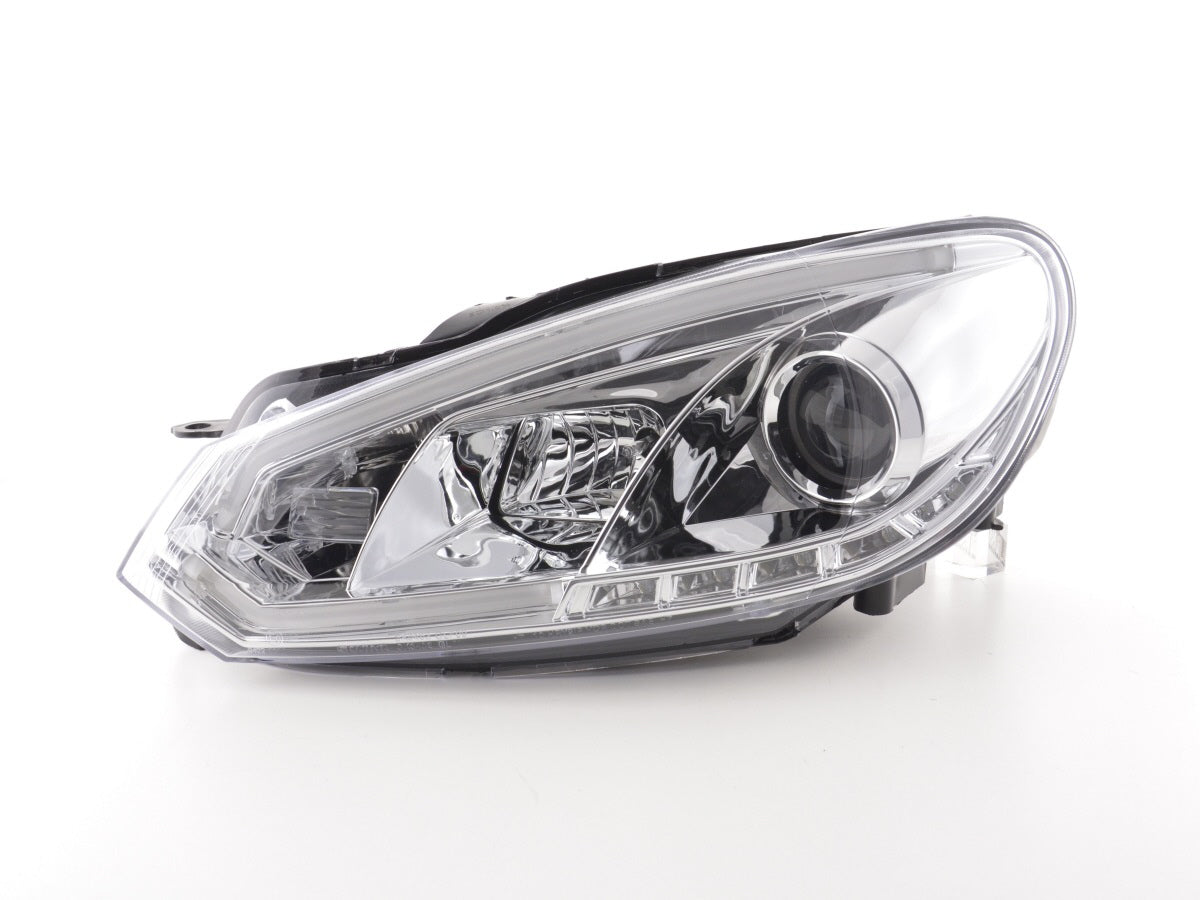 Scheinwerfer Set Daylight LED Tagfahrlicht VW Golf 6 08-12 chrom Scheinwerfer Set Daylight LED Tagfahrlicht VW Golf 6 08-12 chrom